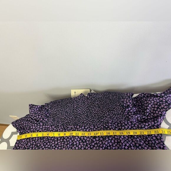 Barbour Midhurst Floral Long Sleeve Flowy Blouse Purple NWT Size US 12 - Picture 7 of 8